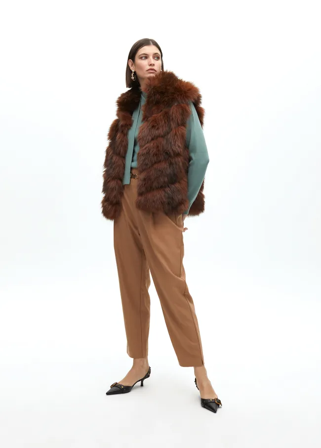 Chaleco pelo print interior