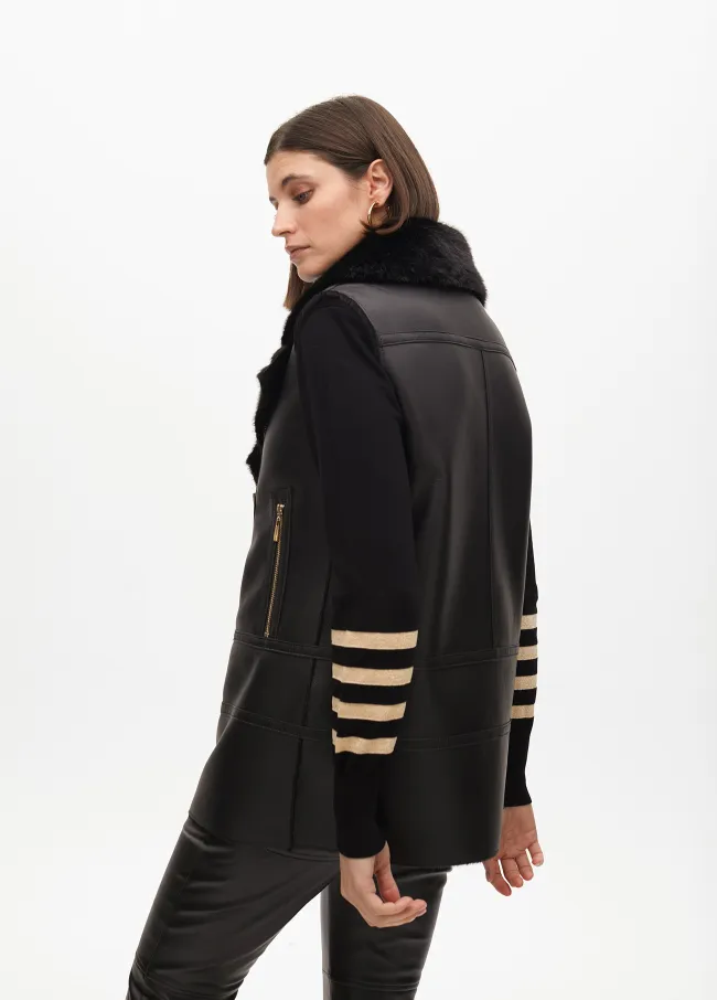 Double-sided midi vest