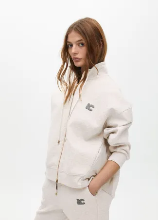 Sweatshirt with zip opening and side detail