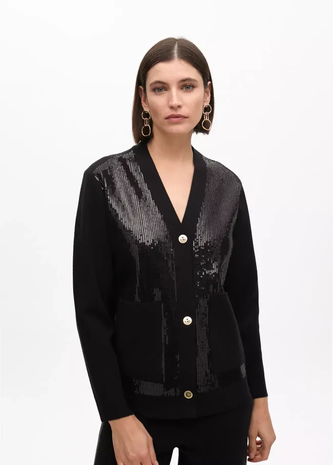 Knit cardigan with sequin details