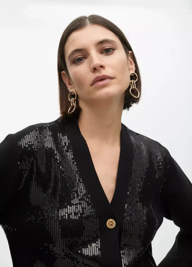 Cardigan punto detalle lentejuelas