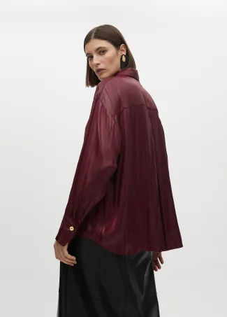 Oversize waxed-effect shirt