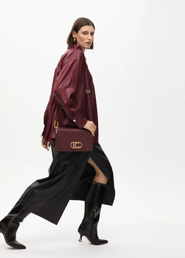 Oversize waxed-effect shirt