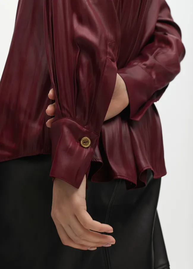 Camisa oversize efecto encerado