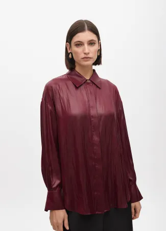 Camisa oversize efecto encerado