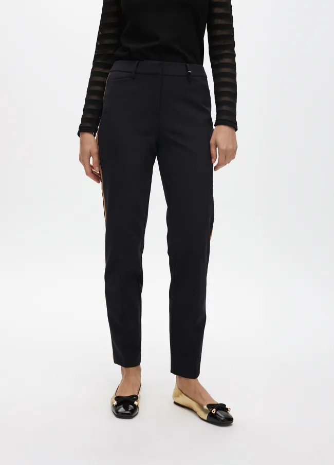 Basic trousers with contrast side stripe
