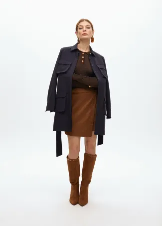 Fitted polo-style sweater made of shimmery lurex