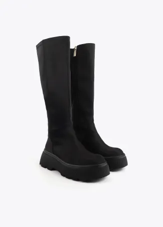 Knee-high sock-style boots