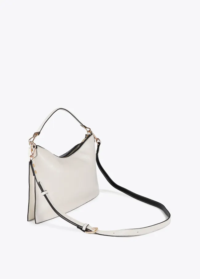 Bolso bandolera efecto piel arrugada bicolor