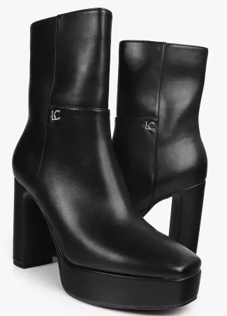 Faux suede platform ankle boots