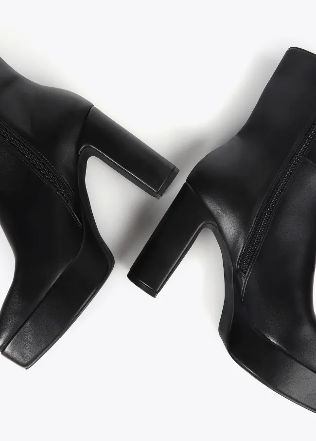 Faux suede platform ankle boots