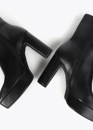 Faux suede platform ankle boots