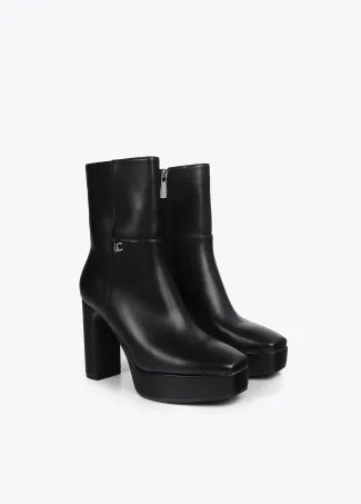 Faux suede platform ankle boots