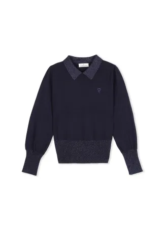 Jersey manga abullonada cuello tipo polo