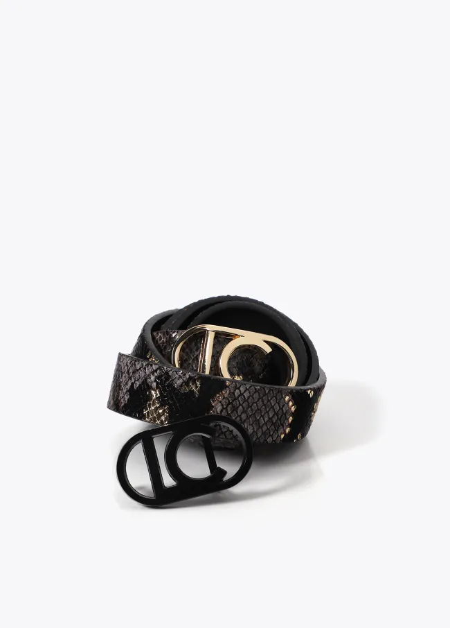 Pack cinturones reversibles animal print con...