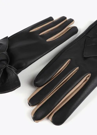 Guante efecto piel con lazo
