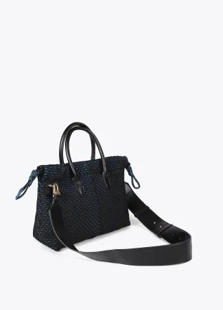 Bandolera tejido rejilla interior azul