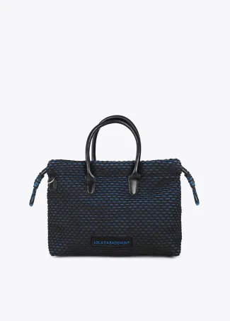 Bandolera tejido rejilla interior azul