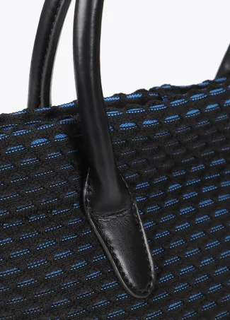 Bandolera tejido rejilla interior azul