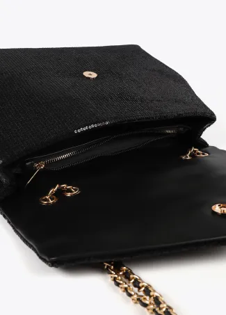 Bolso solapa en tejido lentejuelas
