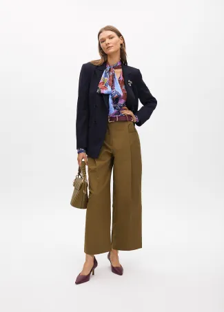 Plystripe blazer with jewel detail on lapel