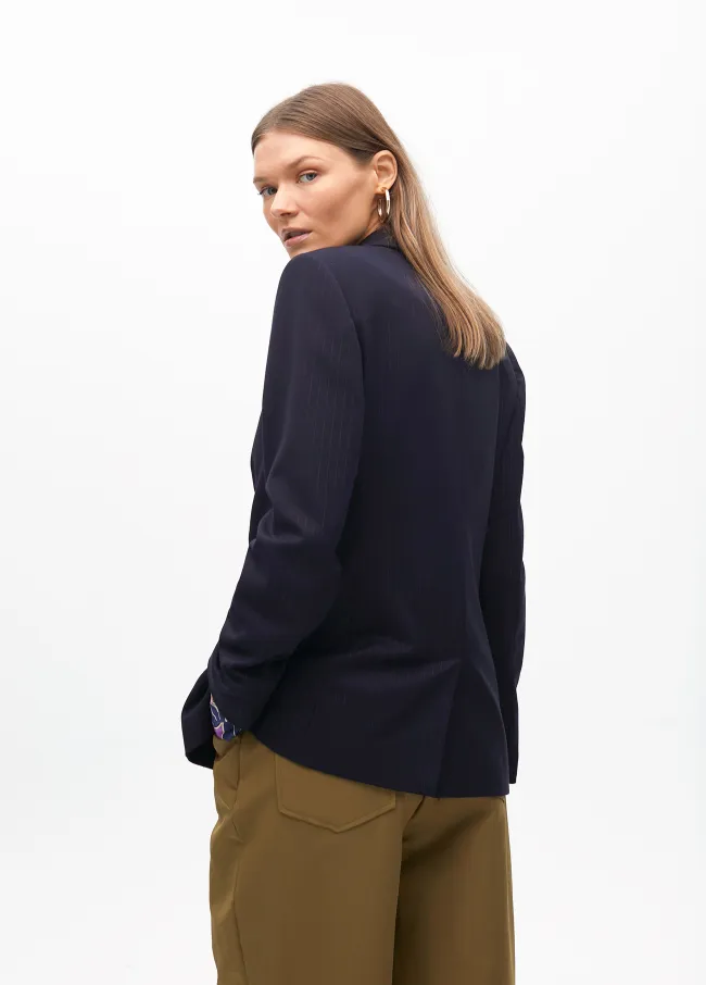 Plystripe blazer with jewel detail on lapel