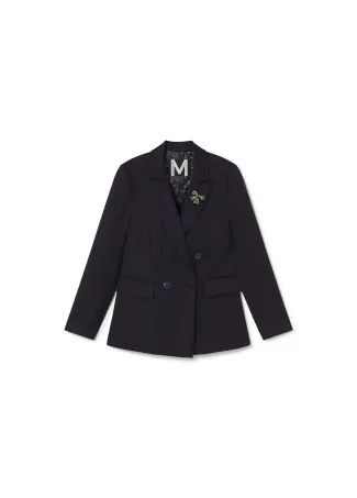 Plystripe blazer with jewel detail on lapel