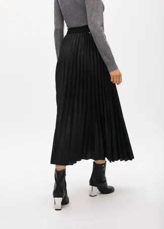 Pleated midi skirt animal print