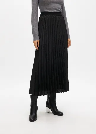 Pleated midi skirt animal print