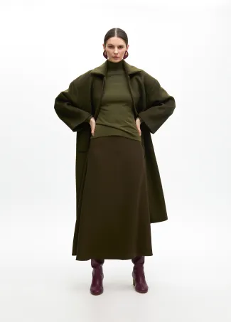 Crepe midi skirt flared