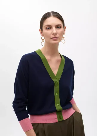 Three-tone cardigan