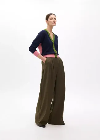 Three-tone cardigan