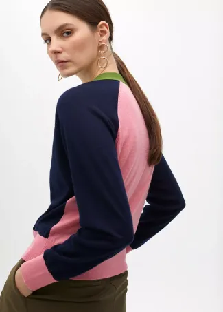 Three-tone cardigan