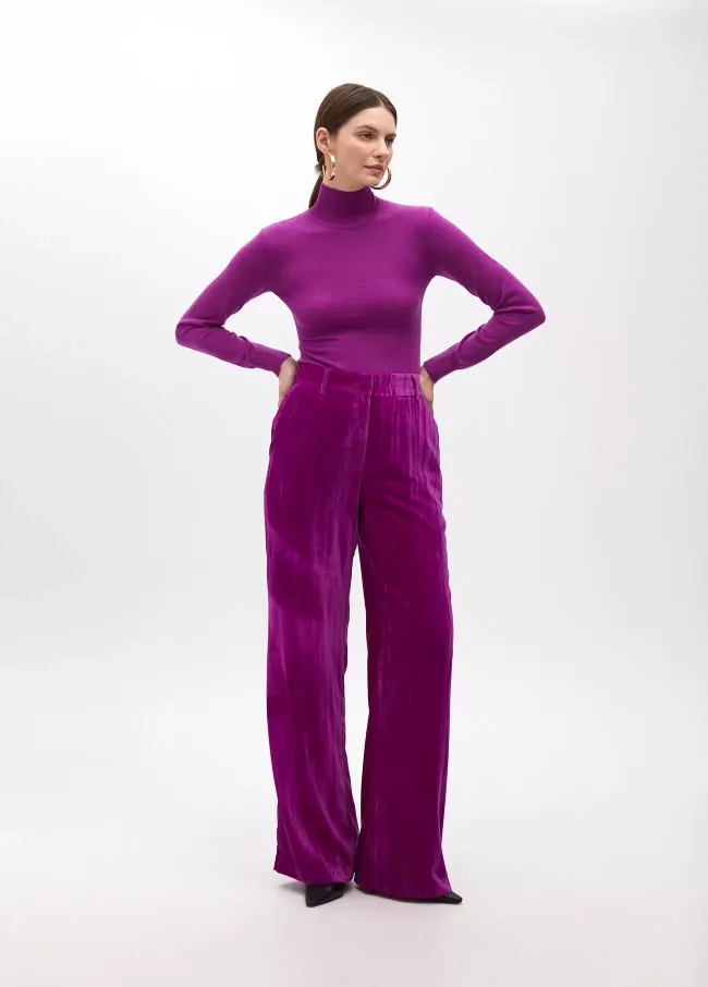 Wool blend high neck sweater
