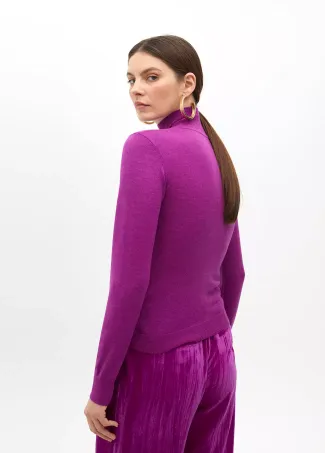 Wool blend high neck sweater