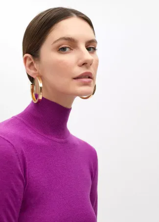 Wool blend high neck sweater