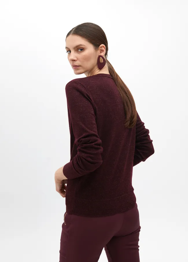 Jersey con lurex cuello redondo