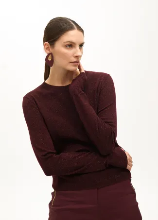 Jersey con lurex cuello redondo