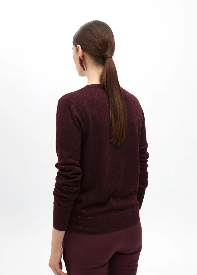 Round neck shimmer sweater