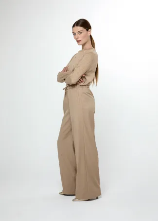 Pantalón recto con goma y cordón ajustable