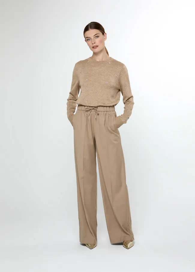 Pantalón recto con goma y cordón ajustable