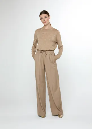 Pantalón recto con goma y cordón ajustable