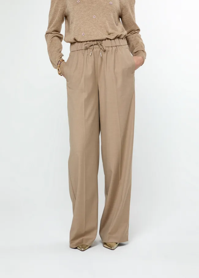 Pantalón recto con goma y cordón ajustable