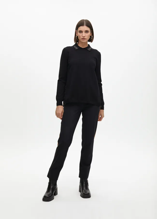 Jersey espalda plisada animal print