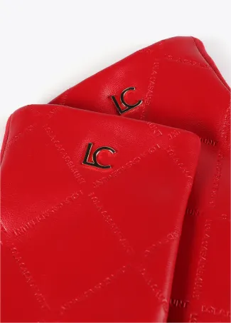 Check crossover logo gloves