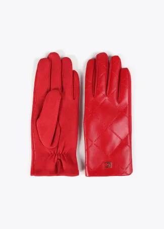 Check crossover logo gloves
