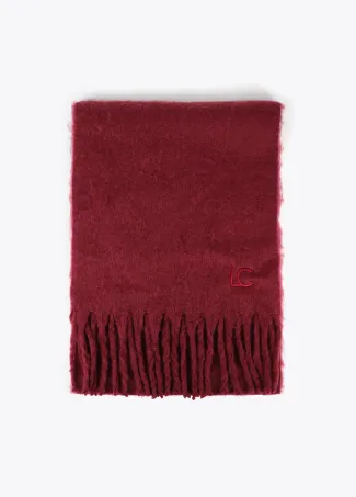Plain scarf with thick fringing