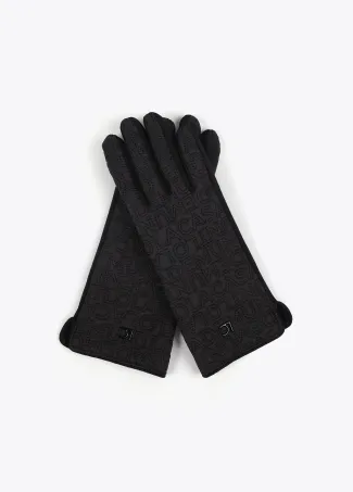Gloves with embroidered logo