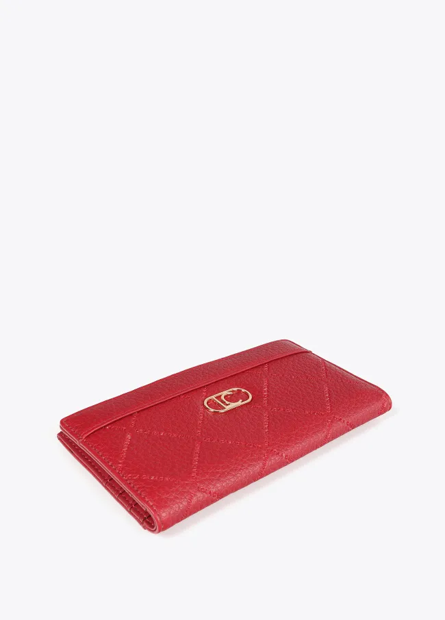 Diamond design monogram wallet