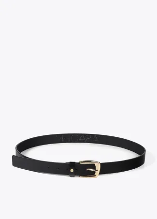 Belt with cutwork logo